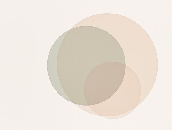 A minimalist poster featuring a single, elegant geometric shape in muted tones, set against a clean, off-white background with subtle textures.