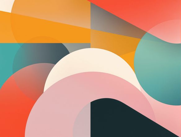 A sleek, minimalist poster design featuring abstract geometric shapes and a single bold color, showcasing modern poster generator capabilities.