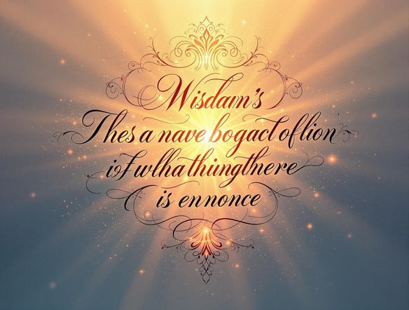 A vibrant burst of light illuminating a single calligraphic word of wisdom, radiating hope and positivity.