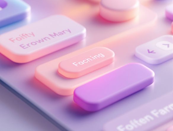 A close-up view of a mobile app interface featuring soft, extruded UI elements and inviting sunken buttons, user-friendly layout, minimalist design, soft lighting.