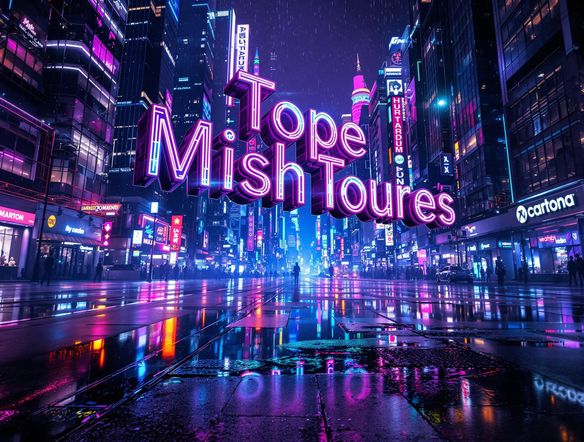 Sleek, glowing text floating in a neon-lit cityscape, digital matrix background, vibrant colors, futuristic design.