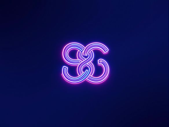 A sleek neon logo for a modern fashion brand, showcasing intertwined initials. Focus on achieving a better quality generator output with smooth gradients and realistic light diffusion. Use a high quality picture generator for optimal clarity and visual appeal.