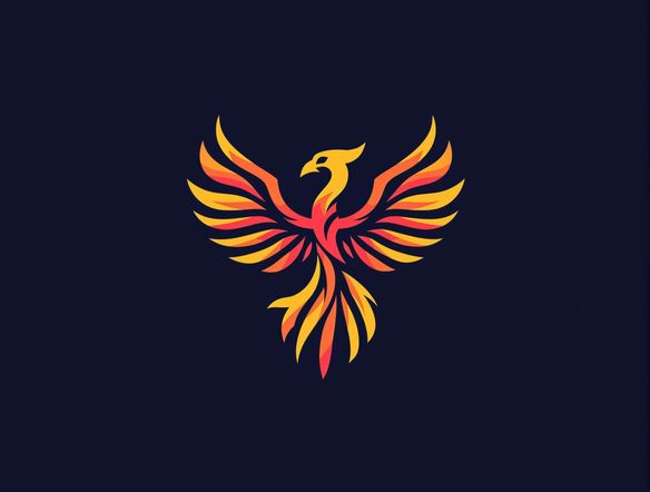 A dynamic soccer logo featuring a stylized phoenix, rendered with vibrant colors and a modern, minimalist design.