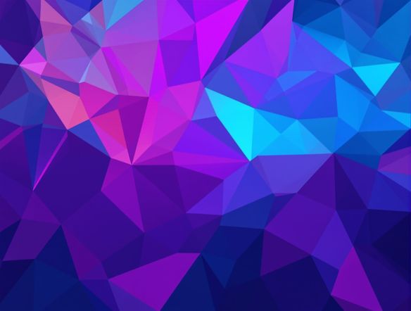 A vibrant, abstract geometric background with sharp edges and clean lines, rendered in a low poly style, suitable for a modern website header.