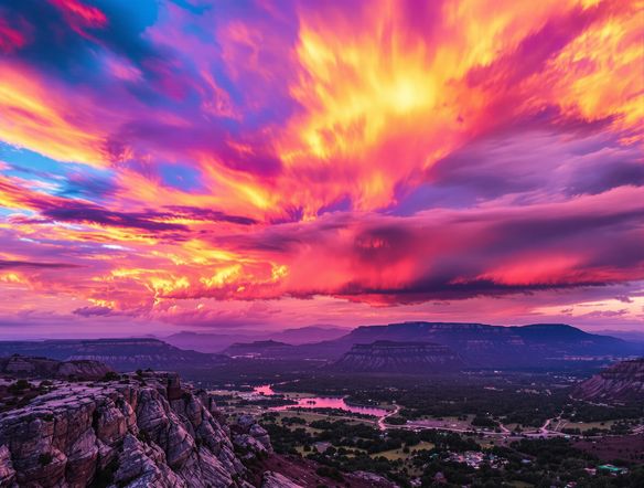 A breathtaking landscape photograph with a dramatic digital HDR style, showcasing vibrant skies and intricate foreground details, high dynamic range images, professional photography.