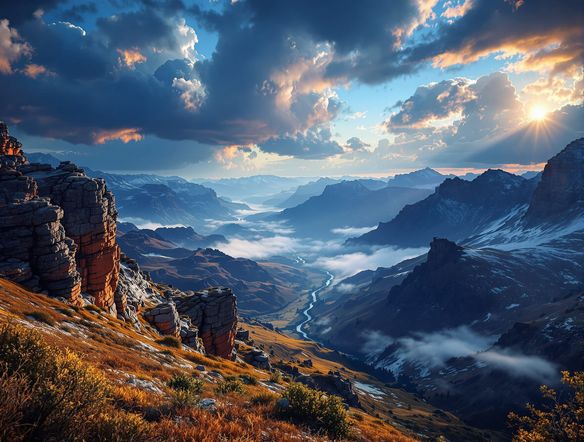 A breathtaking landscape photo showcasing extreme dynamic range, with vibrant highlights and deep shadows, rendered in a hyperrealistic HDR digital photography style.