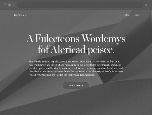 A minimalist website mockup showcasing a sophisticated font pairing. The header features a serif font with strong character, while the body text utilizes a clean sans-serif font for optimal readability and visual appeal.