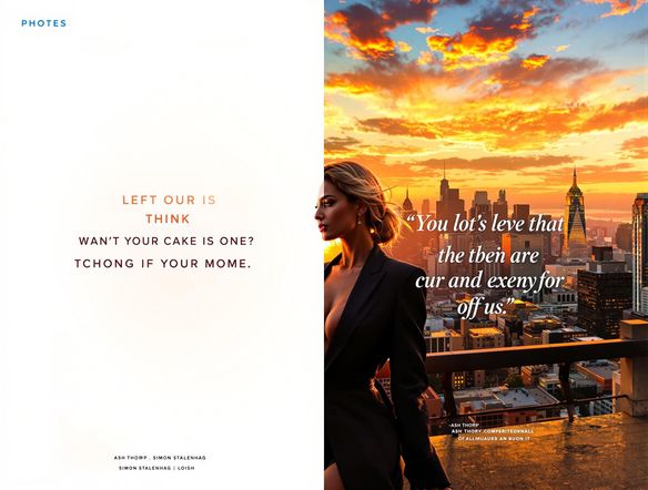 A visually striking side-by-side image. On one side, a plain text quote. On the other, the same quote beautifully integrated into a vibrant, AI-generated image of a cityscape at sunset.