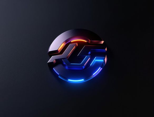 A logo design elegantly displayed on a spinning 3D mockup, showcasing depth and realism.