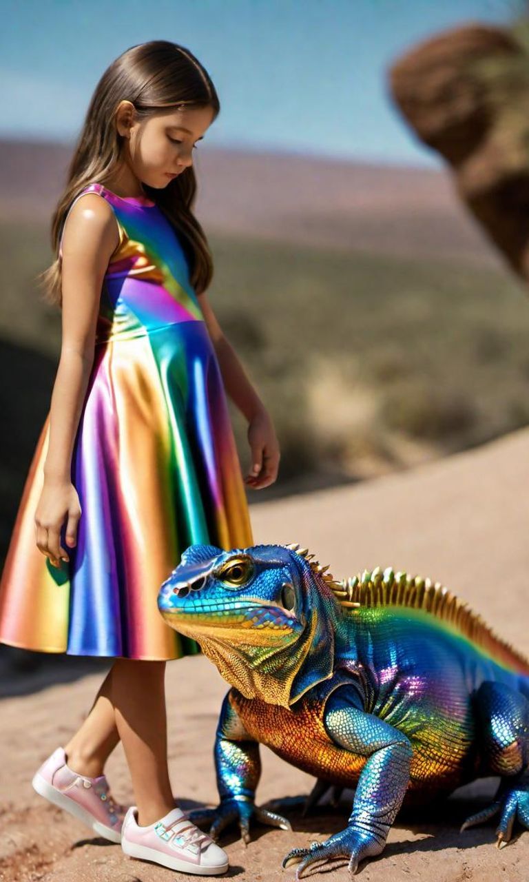 Girls with their lizards