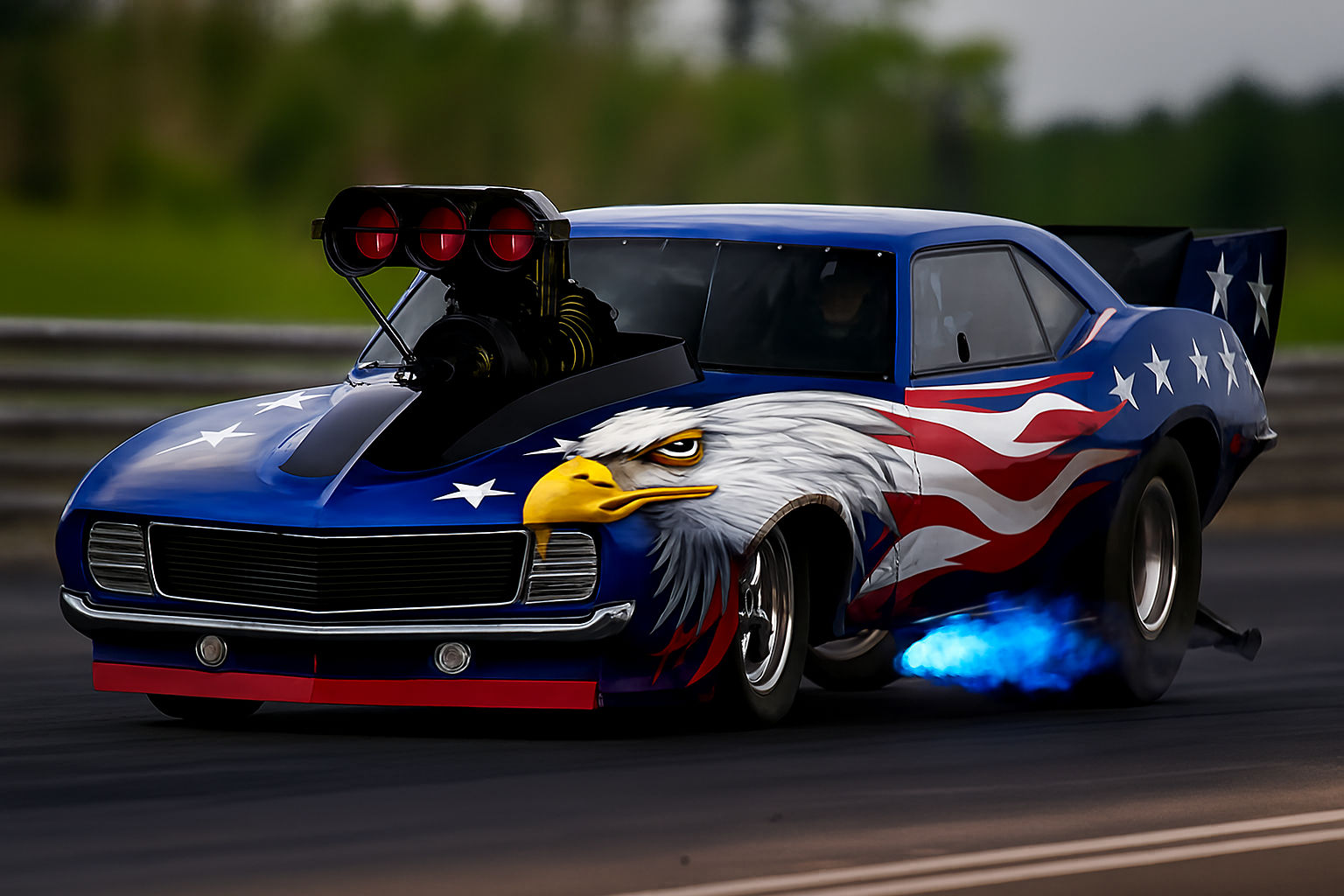 Patriotic Power Down The Drag Strip