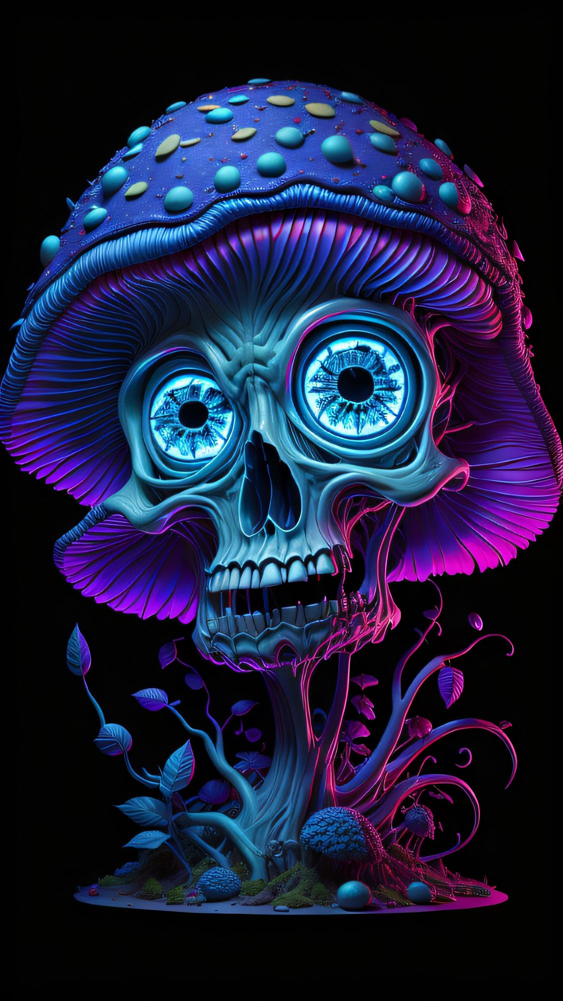 trippy Mushroom skull