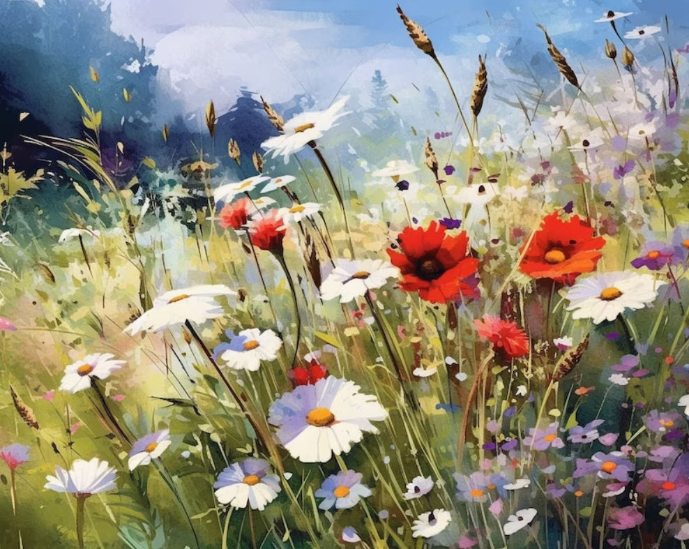 Watercolor of Wildflowers
