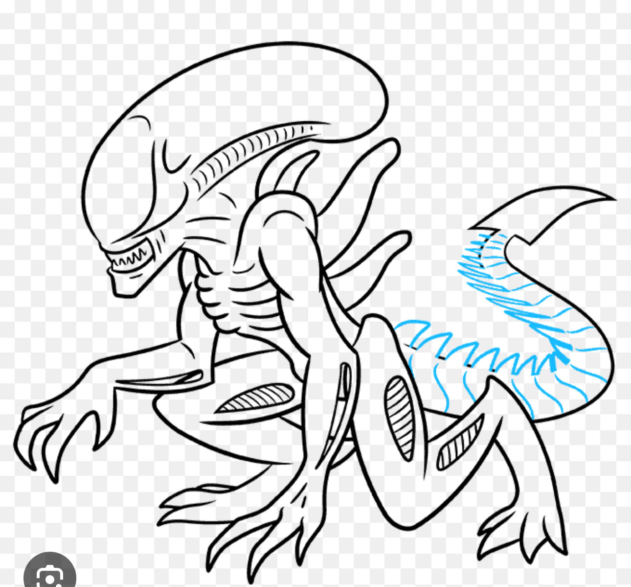 A Xenomorph from Alien preparing to attack. 