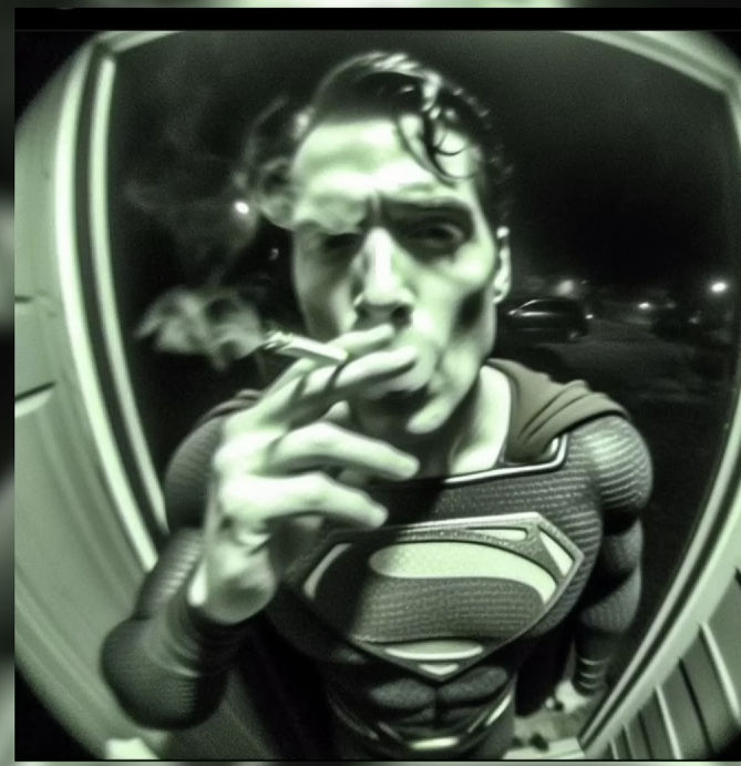 superman smoking a cig