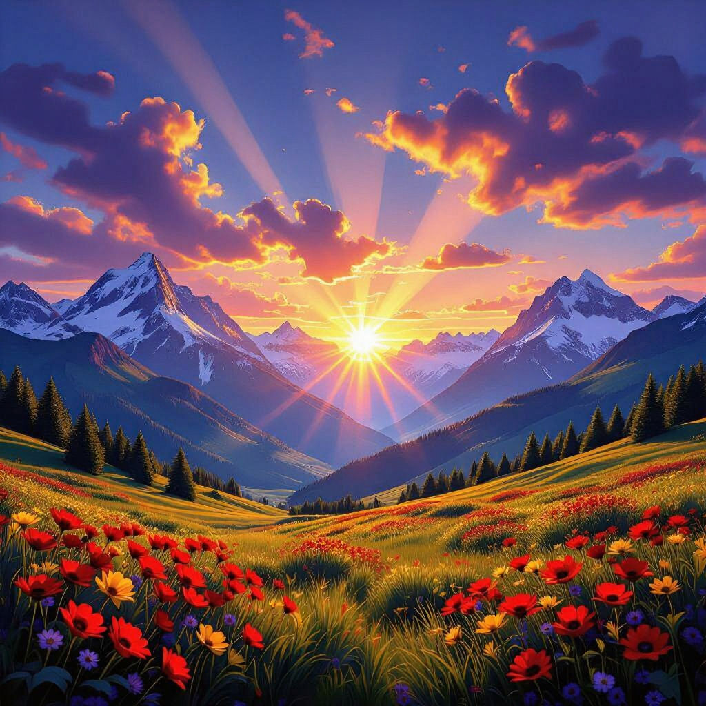 Sunset On The Mountain