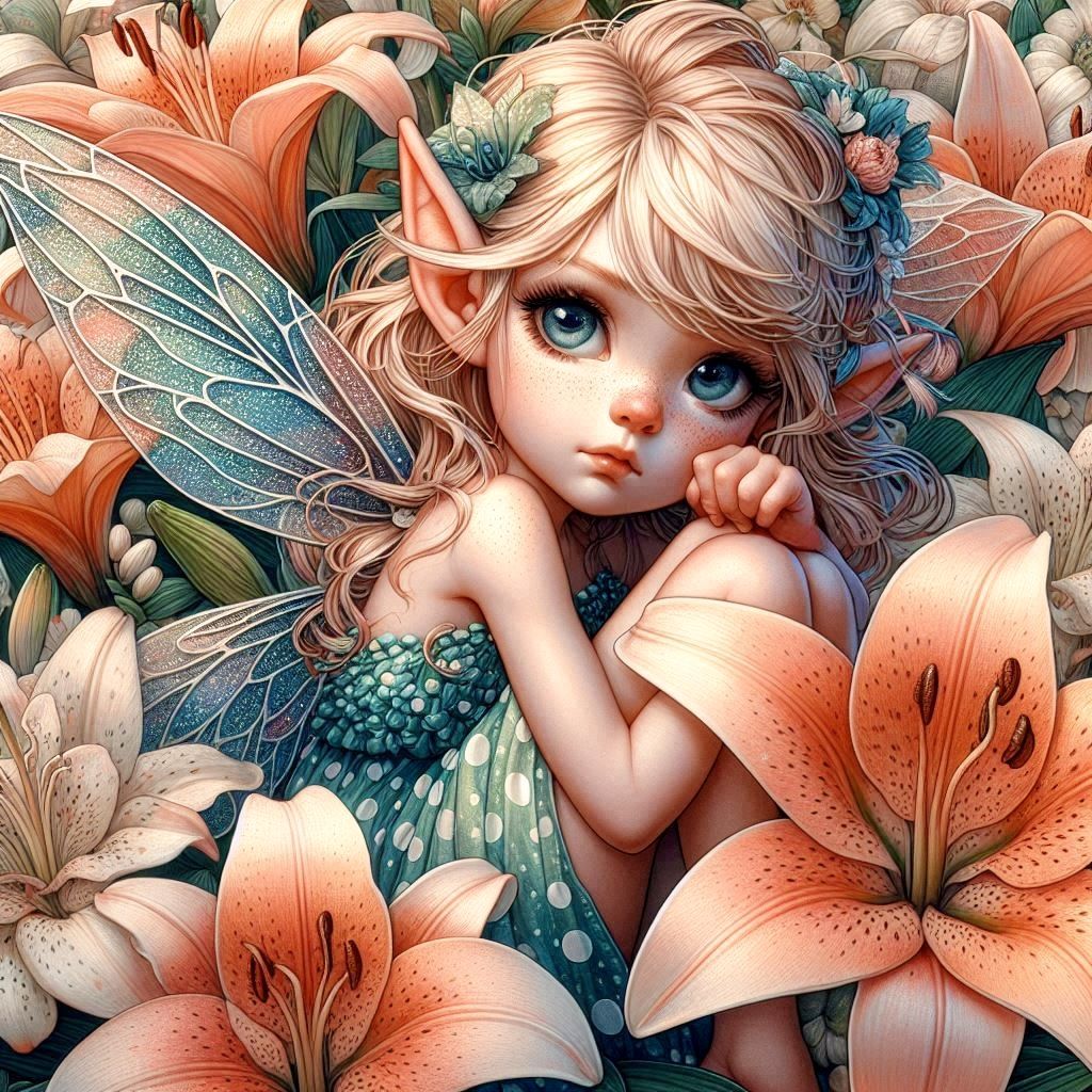 Make the pixie smile, and wave shyly