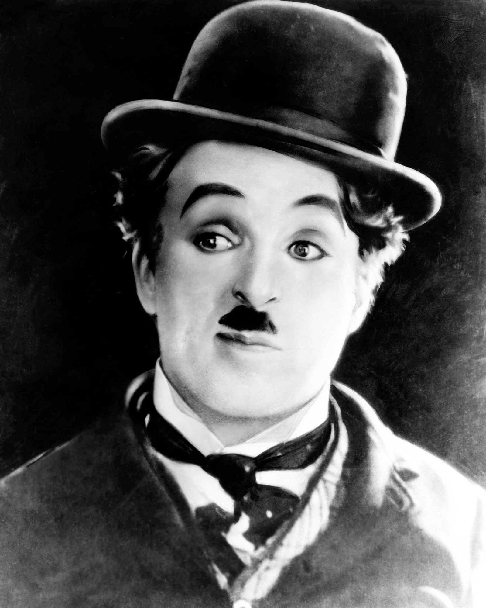 Portrait of Charlie Chaplin with 2 colors, 