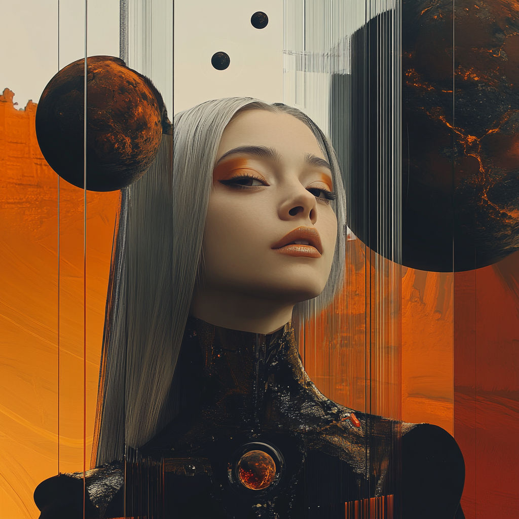 Extremely Close up photo of a ceramic Gothic doll whose eyes reflecting burning buildings, hyper detailed, textured skin , sinister, 85 mm,...