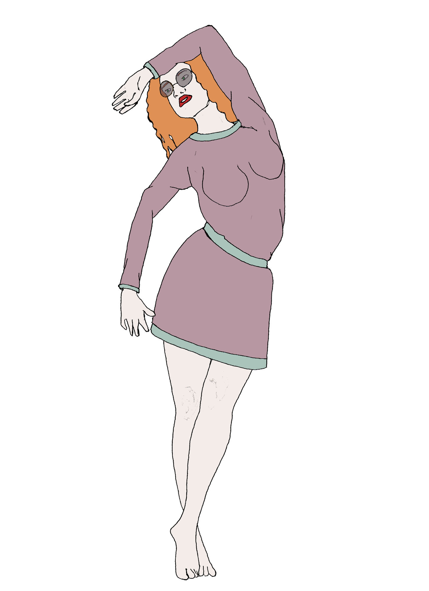 Glamorous and fashionable, beautiful and elegant woman, purple dress