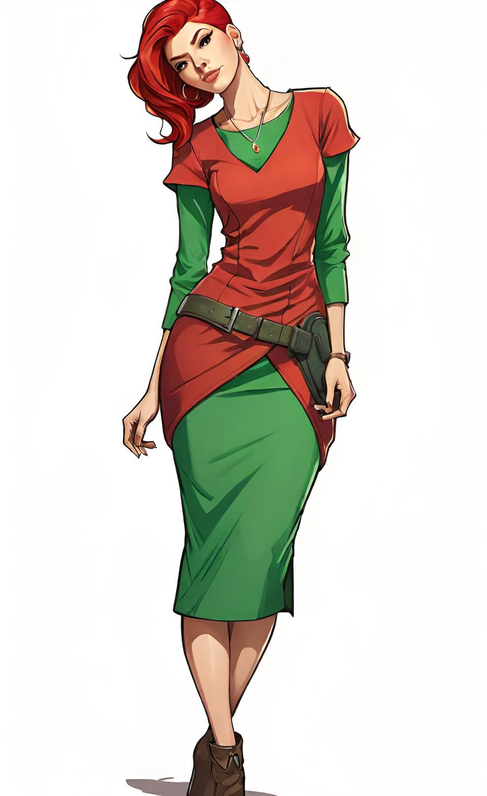 Woman glamour : fashion stylish green dress