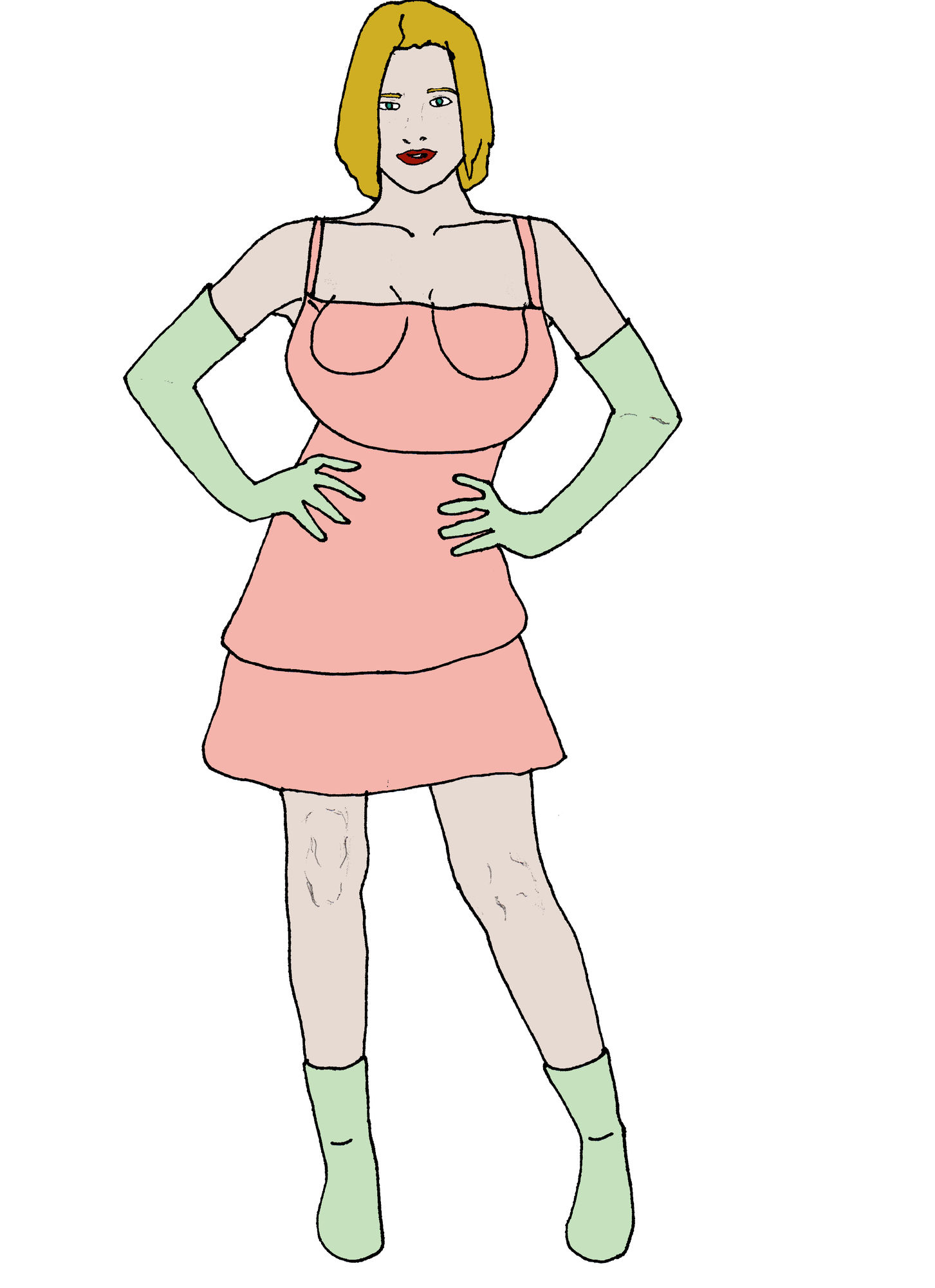 Glamorous woman pink dress