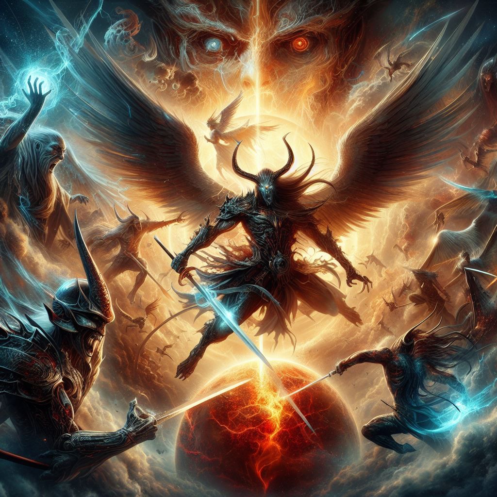 <lora:Epic Sci Fi SD1-5:1.0> , ARMY OF DARKNES FROM GALAXY BATTLE STARS CITY FEATUERE , HOLE,  PLANETS , SPEACE FIRE GALAXY BATTALE SHIPS ST...