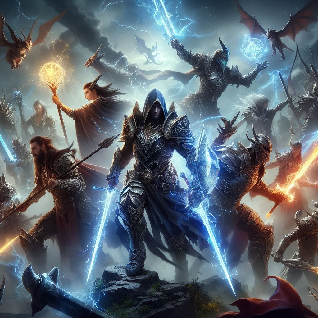 CZARNOKSIĘŻNIK SAURON BITWA,OGIEŃ, RUINY STAROŻYTNEGO PALACU-TWIERDZY, BŁYSKAWICE NA NIEBIE