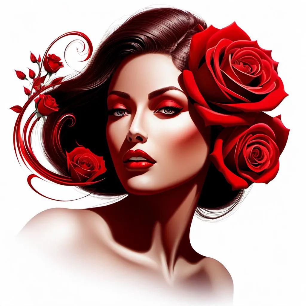 Woman in Red (based on LunaB @LunaB image)