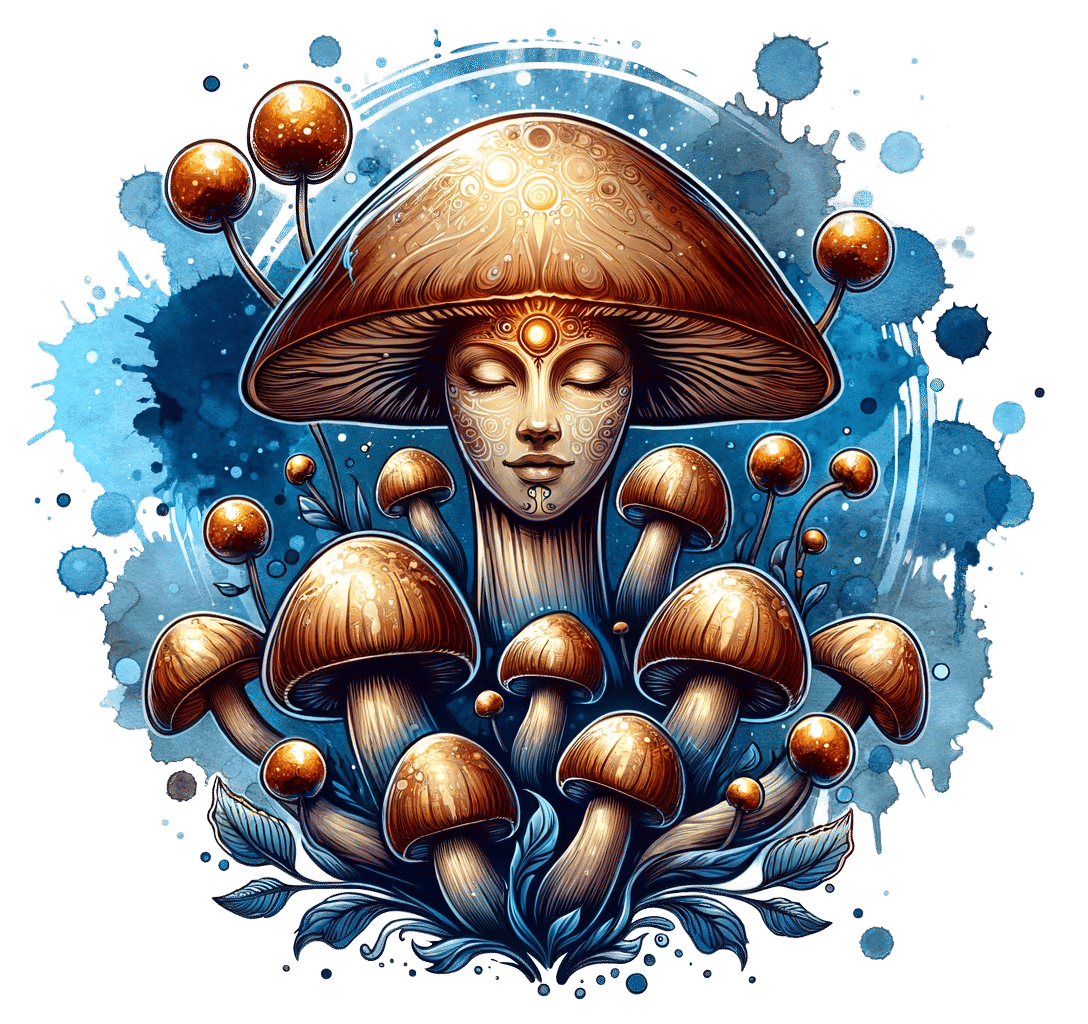 Graphic design mushroom zen master
