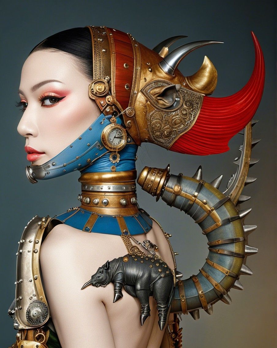 STEAMPUNK RHINO-MAN HYBRID TRANSITION