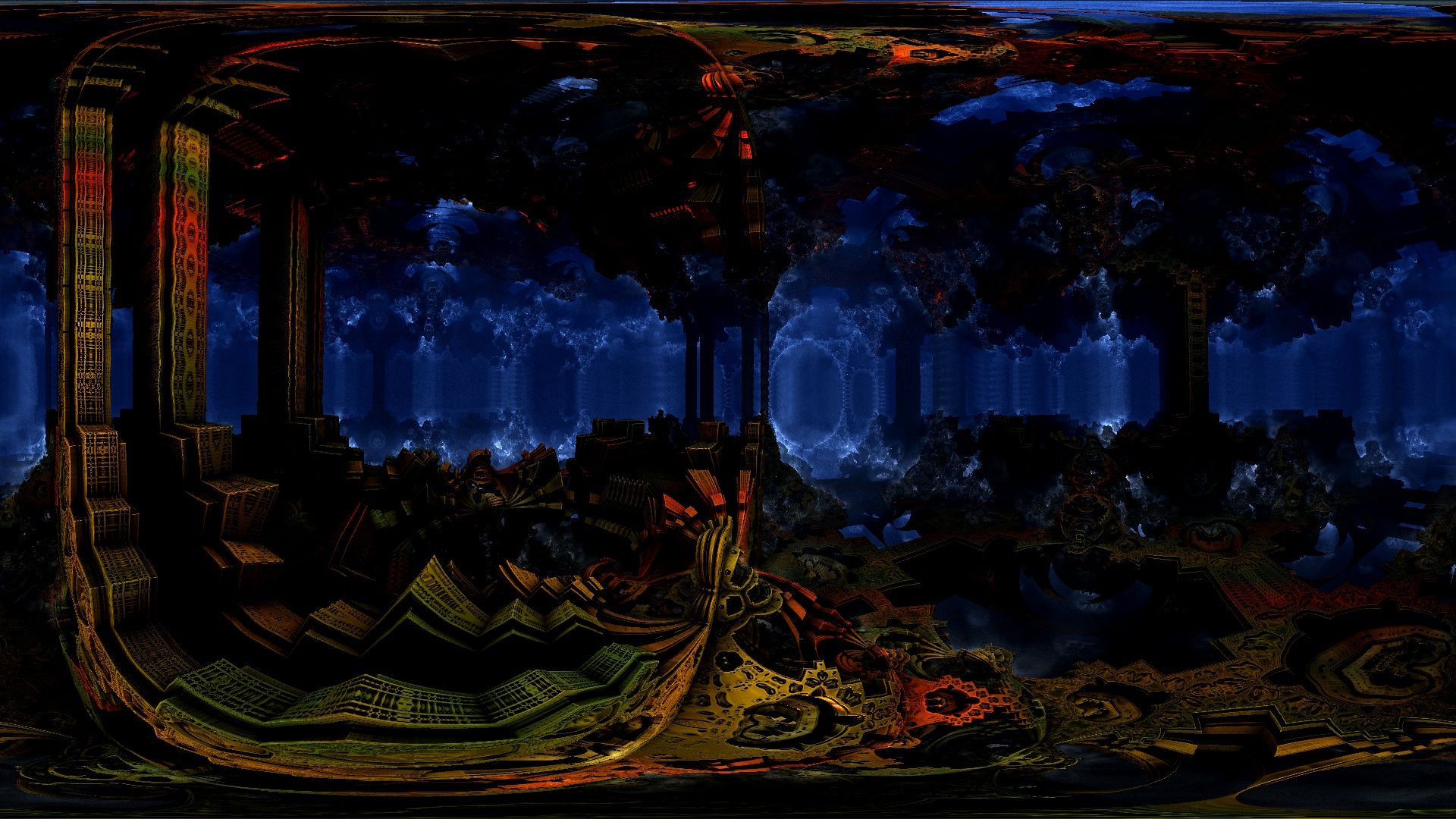 A solitary tiefling figure stands on a desolate, post-apocalyptic Earth, gazing up at a sky filled with swirling nebulae and distant galaxie...