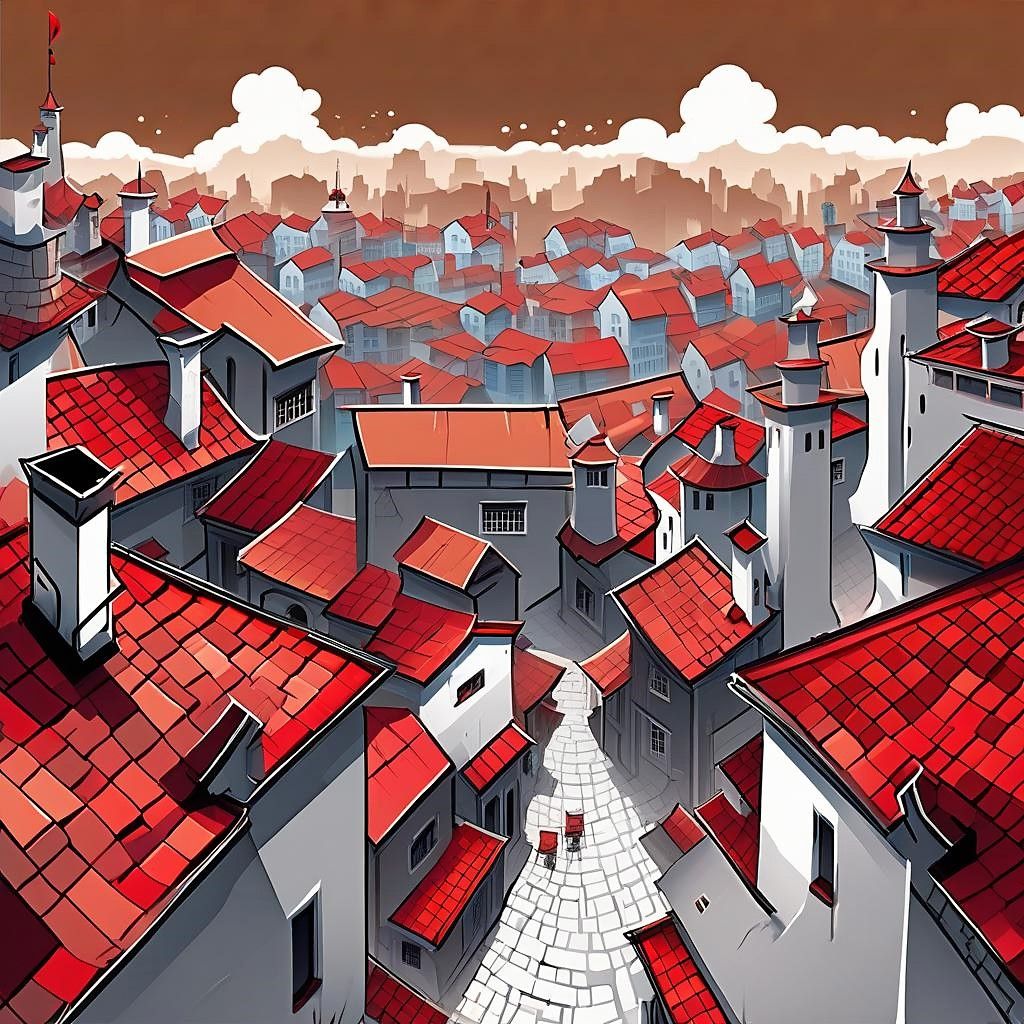 chimney sweep cleans pipes on the roof of a house in a black uniform