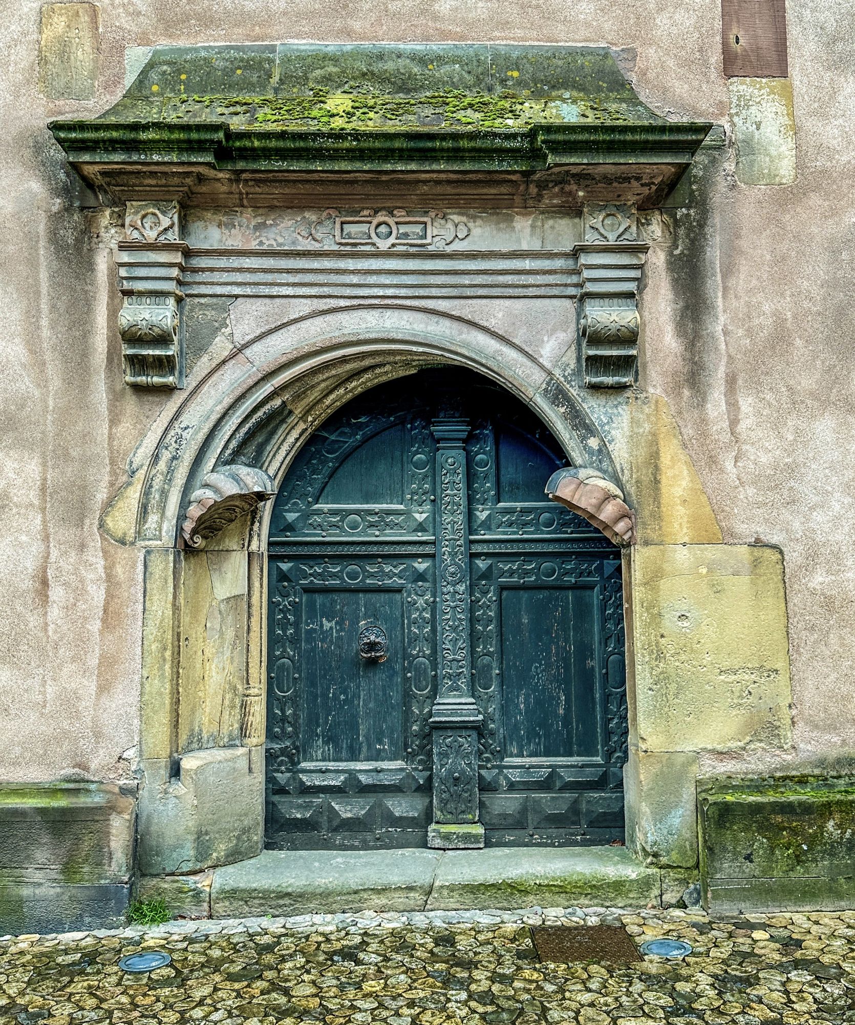 <lora:WatercolorMix1:1.0> door, stone work, vines, old man sitting \
