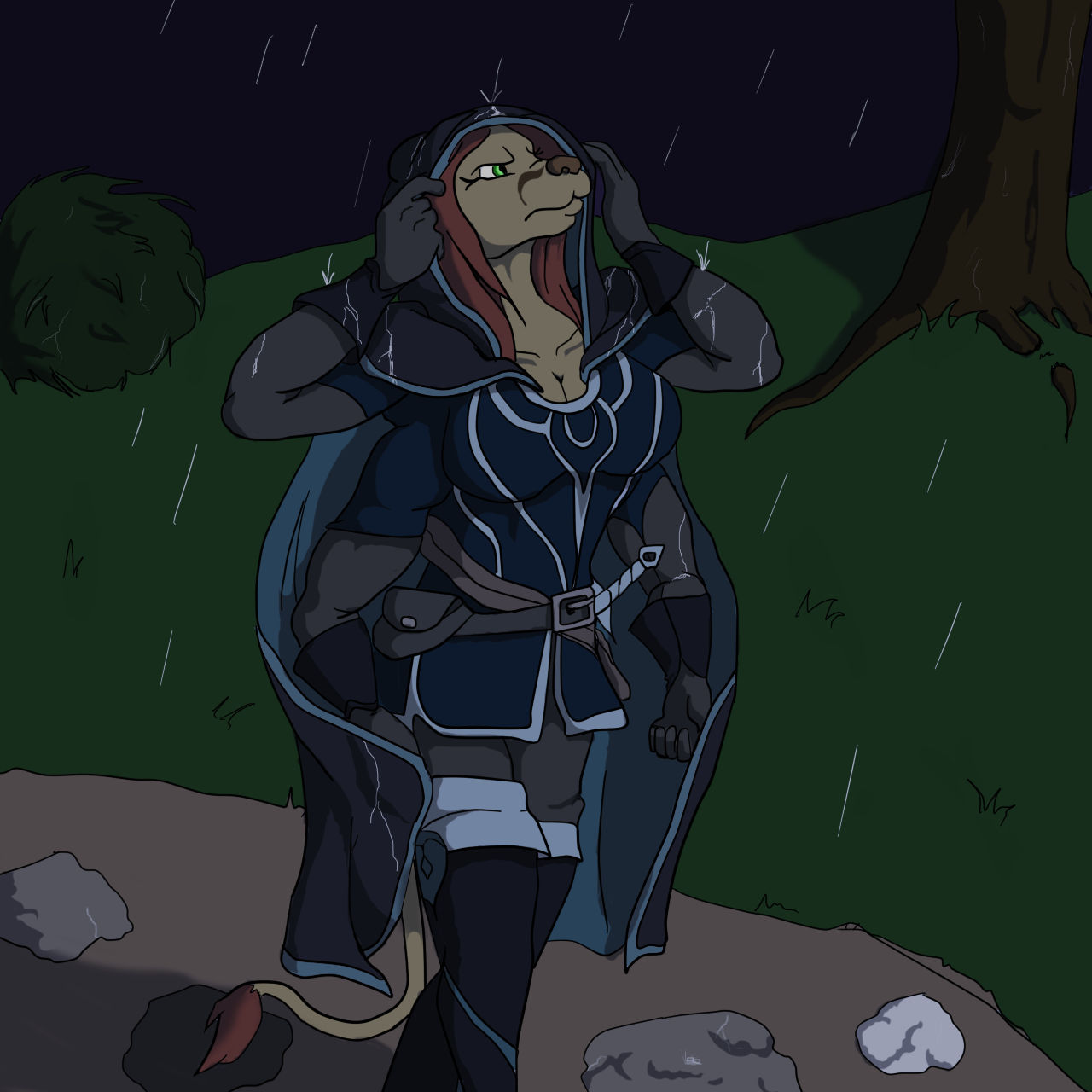 A four-armed anthropomorphic cougar robot