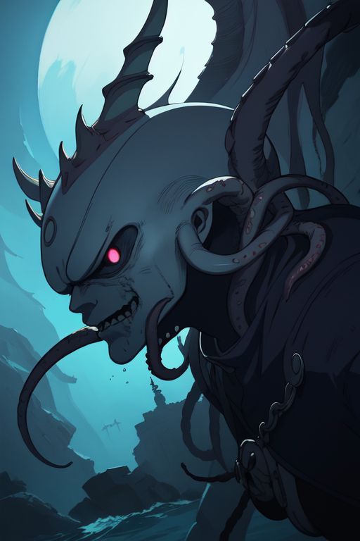 Poseidon without a beard, (clean shaven: 3), masculine and intimidating, creature of the sea, ruler of the sea clean shaven, tentacles, pier...