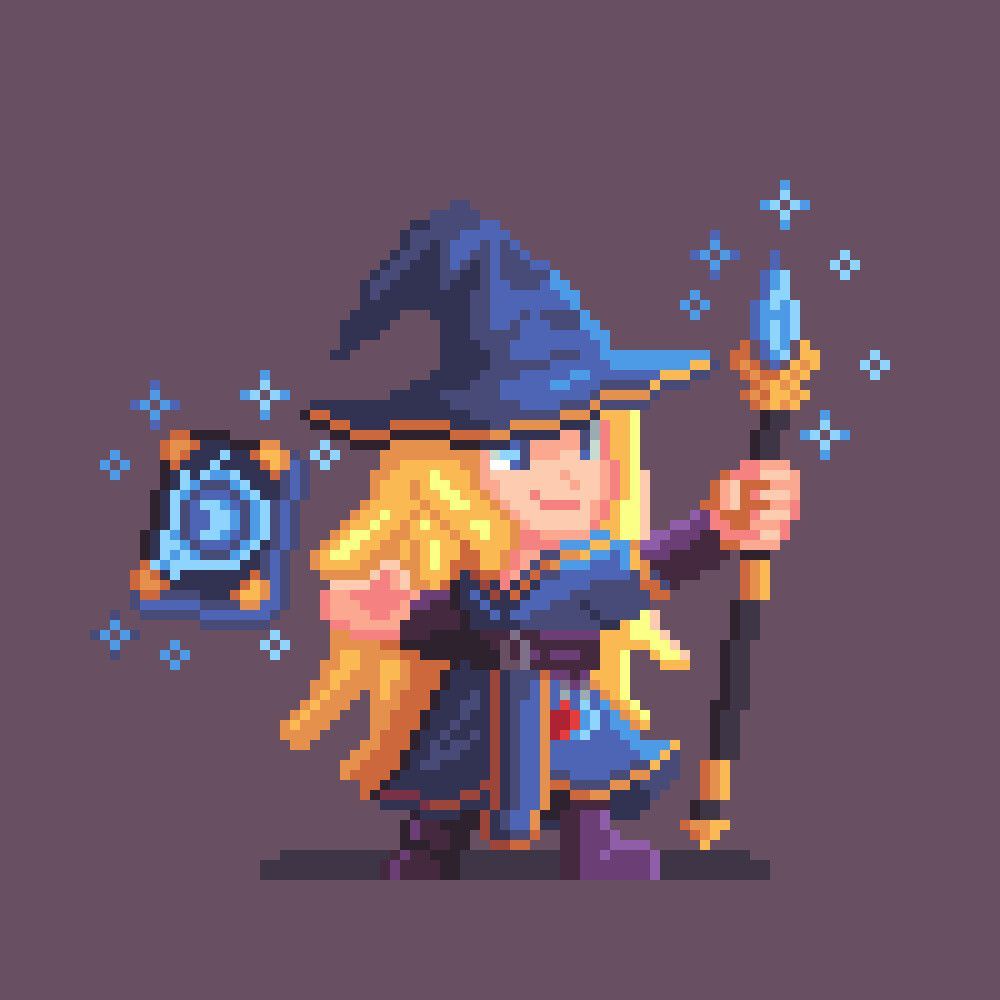 2D, blonde female, frost mage, sorcerer, white background, asset for adventure game, Heroes of Might & Magic, anime, Kyoto animation, fantas...