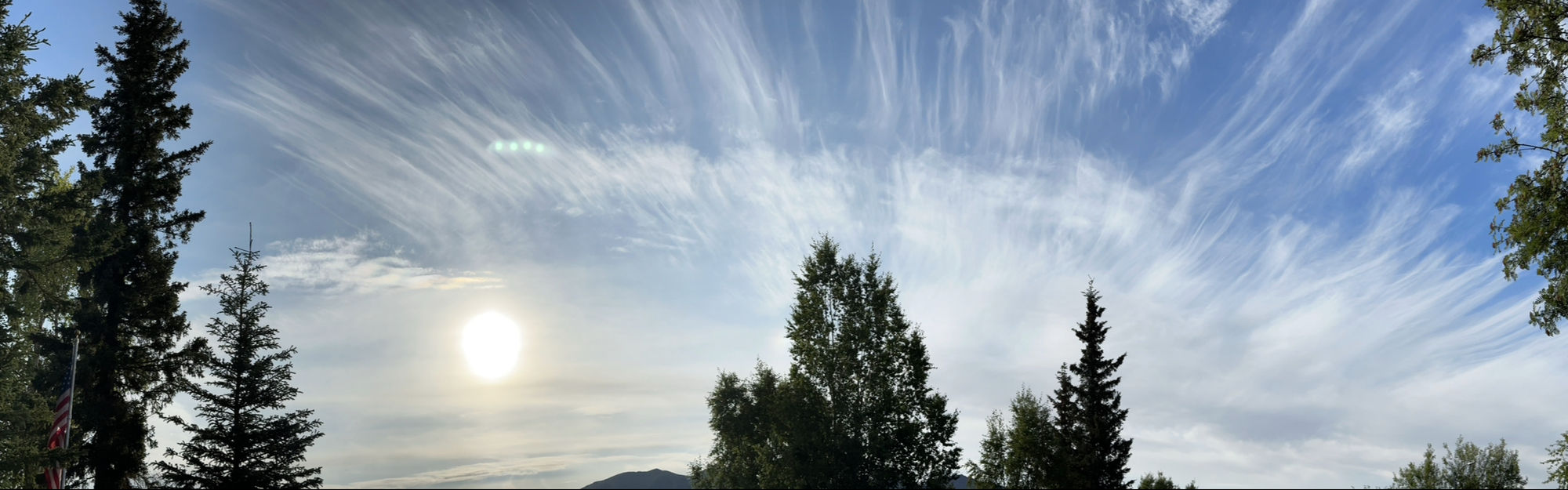 Morning clouds landscape watercolor painting 