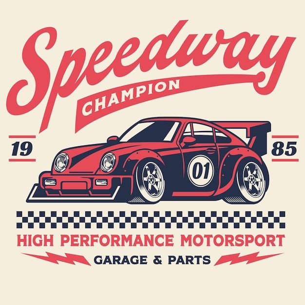 Står Wars inspired vintage racing team t-shirt design. Replace the car in the picture with Anakin Skywalker's speedster, replace the word Sp...