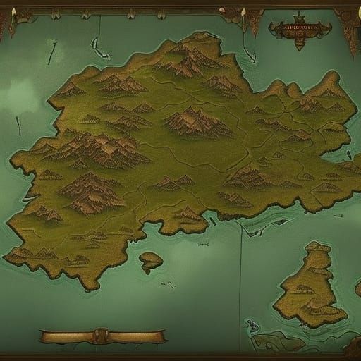 Old map world map parchment cartography fantasy dnd exploration magic archipelago 