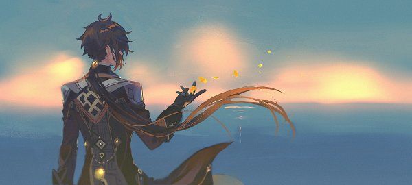 General watching the city and the sunset