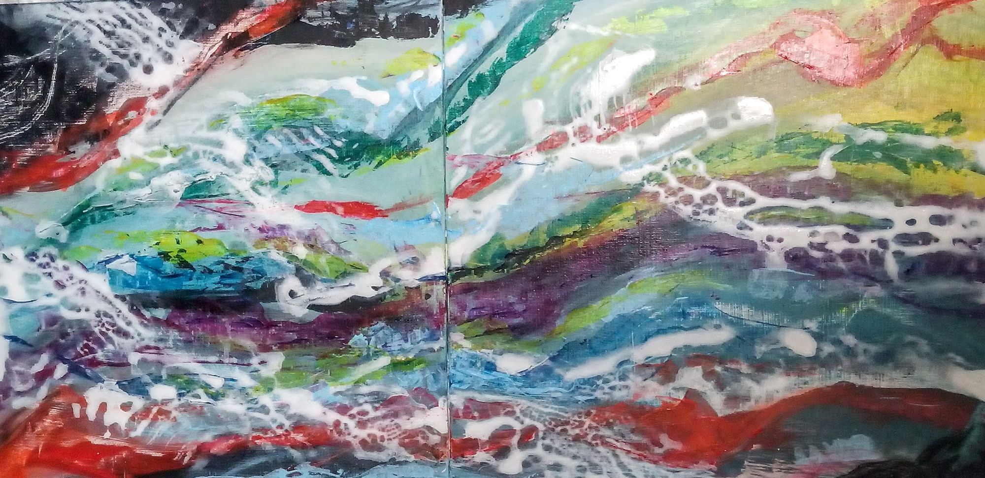 <lora:Alcohol Ink Splash:1.0> envision an abstract composition of swirling turquoise hues, interspersed with shimmering gold and silver acce...