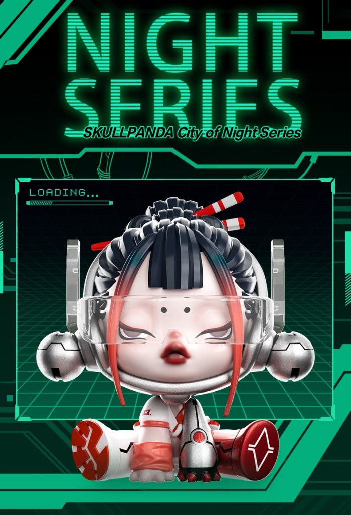 a logo reveal with the same style as this, minus the doll instead do a cyber city. keep the loading bar and add a text saying "Loading... In...