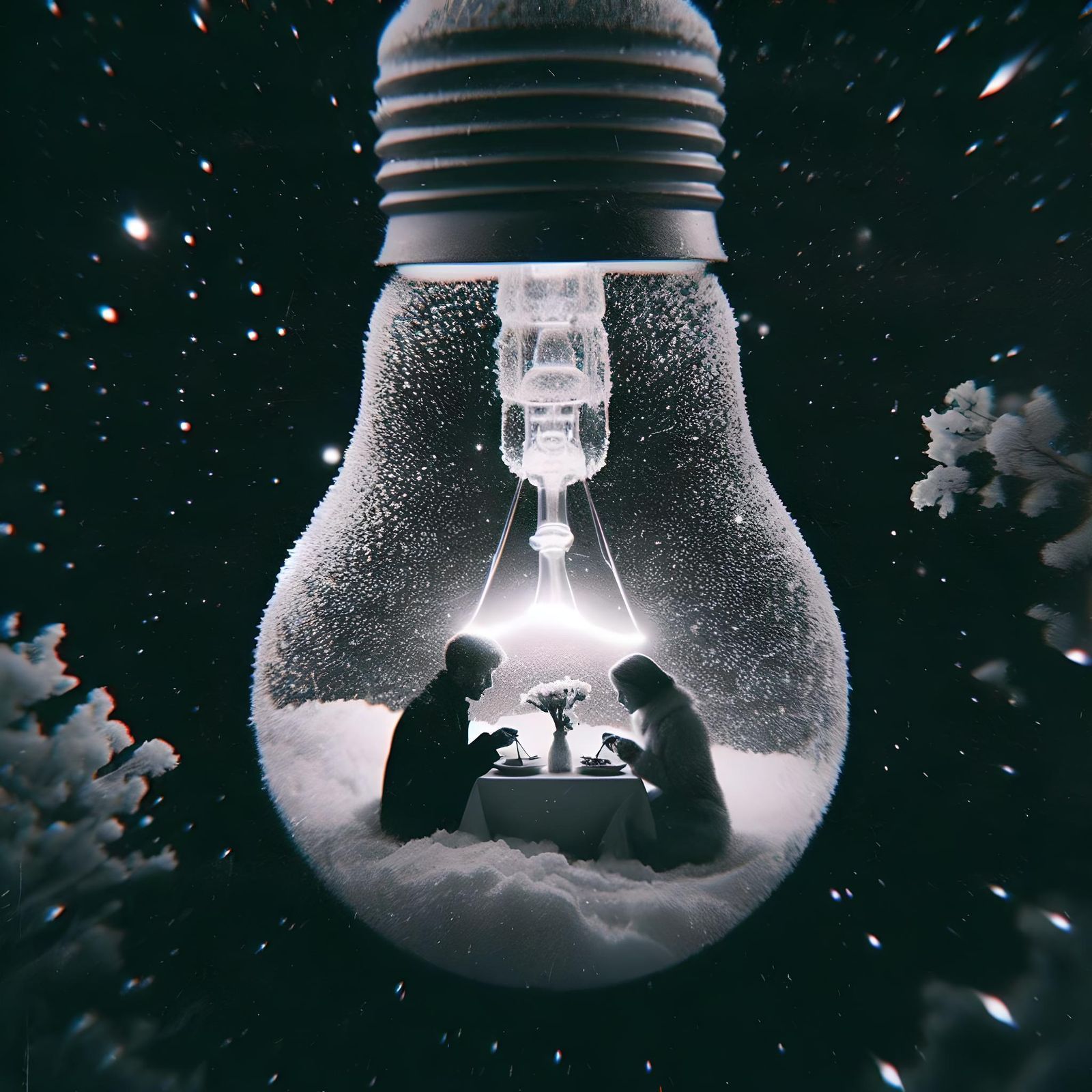 resin, wet oil, modern painting, sea , hapiness freedom intricately detailed split-complementary colors acrylic art inside the bulb girl smi...