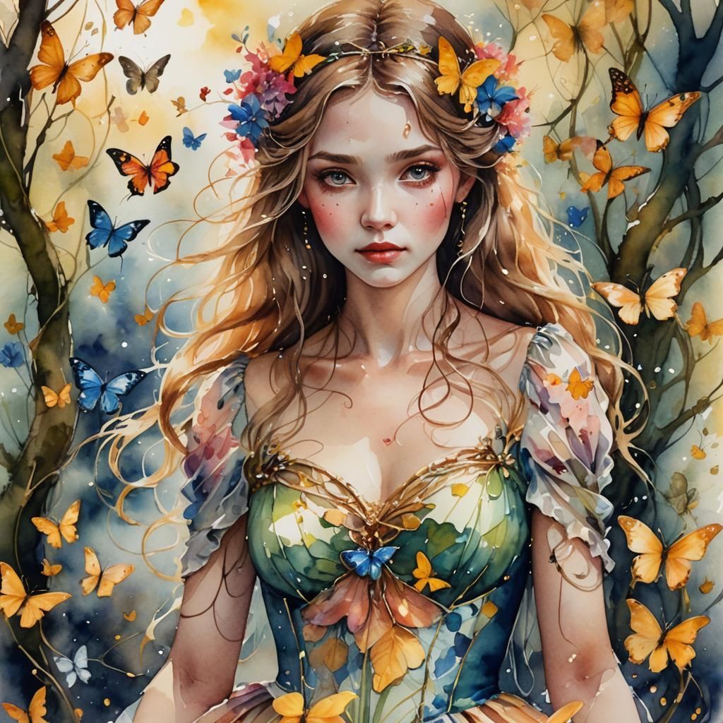 made of moss intricately detailed Tim Burton deep color minimalist thermal imaging resin cast soft focus girl smile 