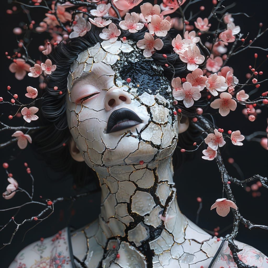 funny girl made of yarn intricately detailed warm colors detailed matte painting Tim Burton Australian tonalism action painting 