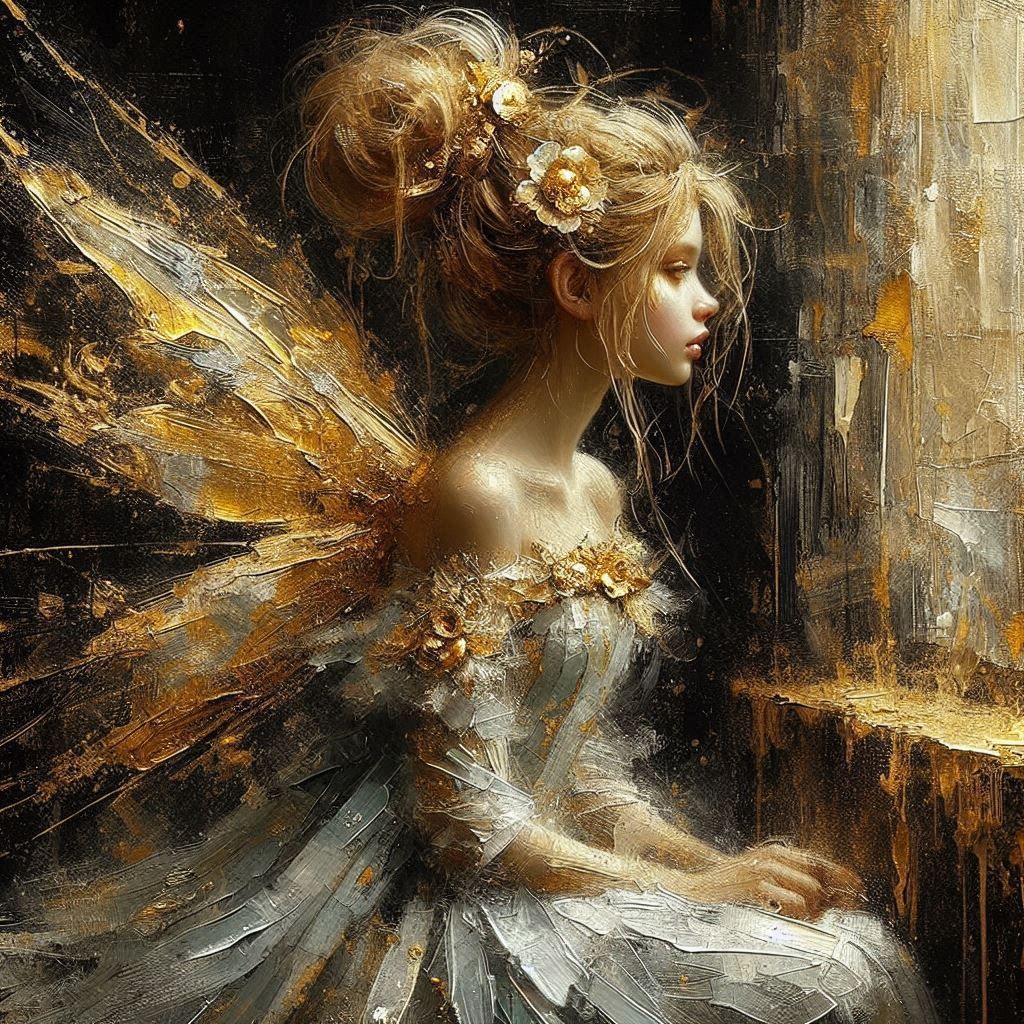 Girl skeleton fairy original and amazing artistic composition 3d Zdzisław Beksiński