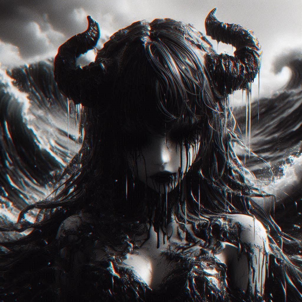 Adorable smile Gothic girl Tim Burton Kandinsky Gustav Klimt deep color cool colors hyperdetailed Eldritch bokeh