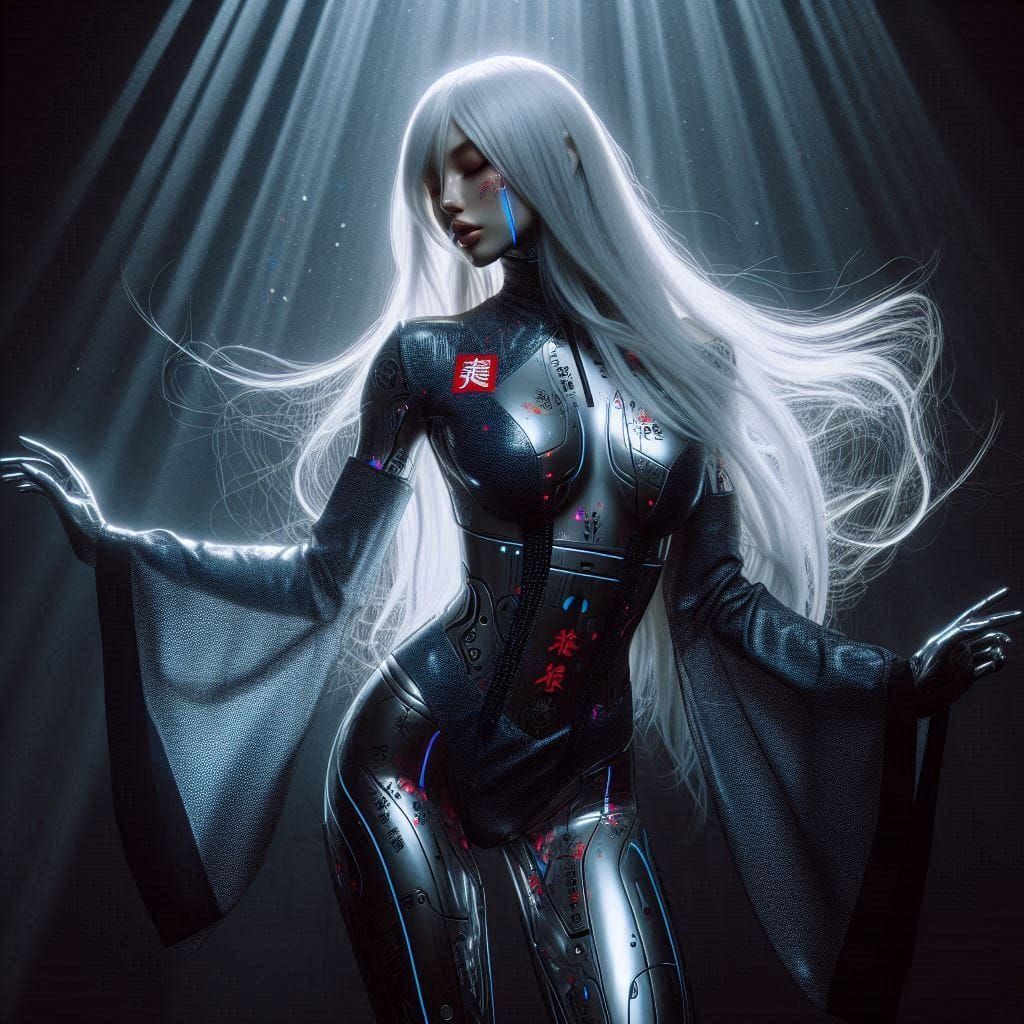 Girl long hair Van Gogh 8K resolution soft focus cel-shaded beautiful hyperdetailed