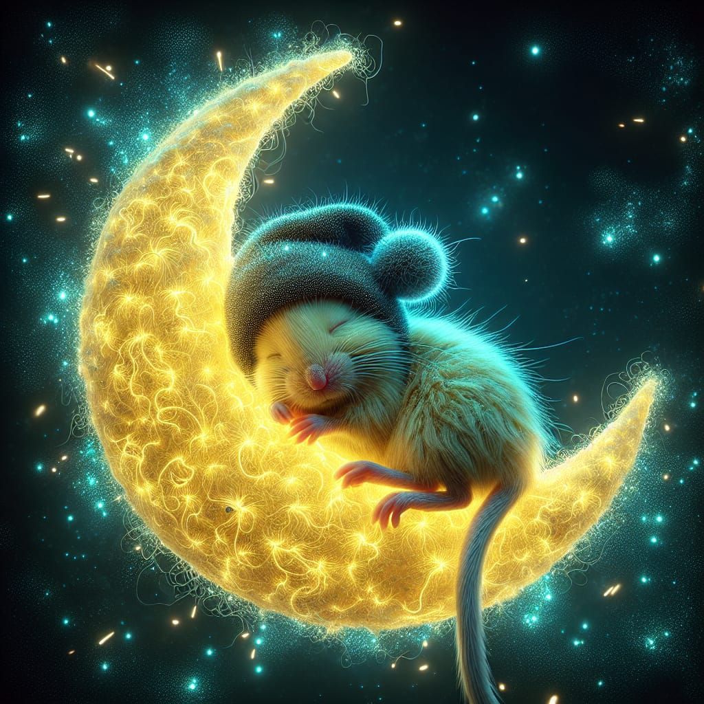 Sleeping rat  kintsugi fractal complementary colors contrasting colors